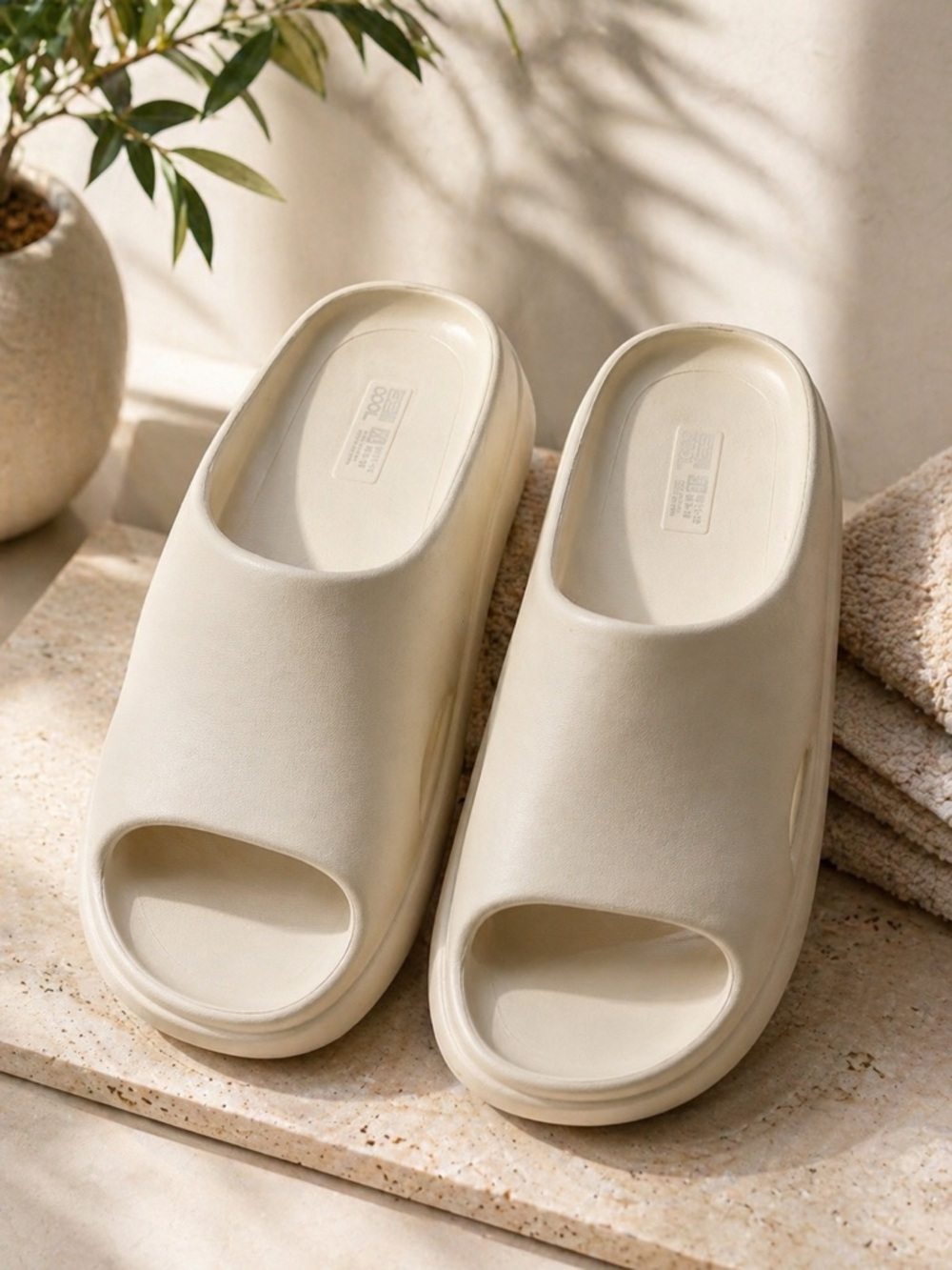 32 Degrees Cream Slide Slippers women 11-12
Men size 9-10